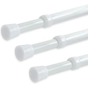 YYWL&HP 3 Pack Spring Tension Telescopic Rod Curtain Rods Adjustable Extension Telescopic Rod, Suitable for Closet, Window, Kitchen, Bathroom, Cabinet, Wardrobe (41.1"-70.9", 3PCS, White)