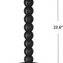 Round Side Table, Small Drink Table for Small Spaces, Pedestal End Table for Living Room, Modern Accent Nightstand with Solid Wood Leg for Bedroom, Corners and Office Black Color UTBT005B