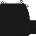 AAAAAcessories D-Shaped Chair Cushions, 2" Thick Dining Chair Pads with Ties and Removable, Machine-Washable Cover, 17" x 16", Set of 4, Black