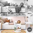 Clastyle Winter Animals Baby Laundry Hamper Snowflake Kid Storage Basket Boy Girl Gift Toy Box Collapsible Clothes Organizer Nursery Bin for Bedroom,Deer,36*45 cm