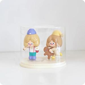 Transparent Doll Display Box, Stackable Doll Blind Box, Doll Display Stand for Pop Mart Lego Collectibles Action, Dust-Proof, All-Round Display of Dolls Lego (Double Room)