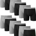 Hanes Mens Underwear Boxer Briefs Pack, Cool & Breathable Cotton Moisture-wicking Underwear for Men, No Ride Up (Gray), XXL