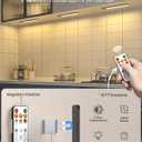 Under Cabinet Lighting with Remote Control,USB Rechargeable 180 Lumen LED Motion Sensor Light Indoor,Wireless Under Counter Light,3 Color Dimmable 