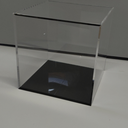 Clear Acrylic Simple Self-Assembly Display Box with Black Base, Removable Figures Toys Props Display Riser Stand, Cube Countertop Decorative Storage Box for Home Organization, 5x5x5Inch