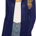 Totatuit Womens Summer Lightweight Sheer Kimono Cardigan Long Sleeve Open Front Knit Sweater Loose Cover Up Casual Blouse Top, L