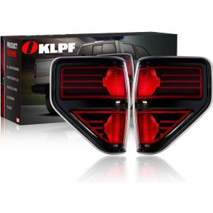 OKLPF Rear Brake Tail Light Compatible With 2009 2010 2011 2012 2013 2014 Ford F150 F-150,Replace Red Taillight Assembly Red Smoked Tail light, Included A Luxurious Box, Driver and Passenger Side