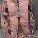 Bevalsa Clear Backpack for Girls, Transparent Backpack with Lunch Bag for Kids Elementary Middle High school Student, Heavy Duty See Through Clear Bookbag Stadium Approved (Pink)