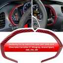 E-cowlboy Carbon Fiber Side Meter Dashboard Panel Frame Cover Trim for Chevrolet Corvette C7 Z06 Z51 ZR1 Stingray Grand Sport 2014 2015 2016 2017 2018 2019 Interior Accessories Decoration (Red 2PCS)
