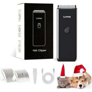 Home Professional Dog Grooming Kit Clipper Low Noise USB Rechargeable for Dog Cat (Ap005-black)