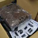 Raynesys 29 Inches Bar Stools Set of 2, Bar Height Barstools for Home Counter, Blackless Barstool with Bonded Leather Saddle Seats & Heavy Duty Metal Legs, Easy Assembly, Brown/Black