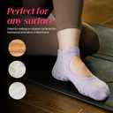 CoolMate Pilates Socks with Grips for Women, Yoga Socks, Crew Non Slip Women for Barre, Pilates Gifts (6-10, A-01. 4 Pairs Open Top Pink/White/Light Purple/Black)