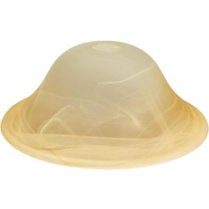 12"D Retro Alabaster Glass Domed Shade with 1.65" Opening, Pendant Light Cover, Lighting Fixture Replacement