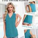 GAYHAY Womens Tank Tops Loose Fit Sleeveless Summer Shirts V Neck Flowy Blouses Casual Beach Vacation Clothes Fashion 2026 (White, M)