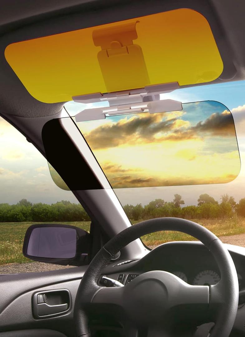 Sun Visor Extender for Car, 2 in 1 Day and Night Anti-Glare Visor Car Extender Visor Sunscreen Universal Sun Blocker for SUV Truck