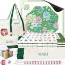 Mykng Nzw166Pcs American Mahjong Tiles Set with Mat, Racks and Accessories, 1.2''