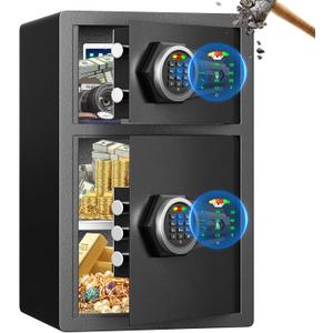 5.0 Cu Ft Fireproof Waterproof Safe Box, Anti-Theft Home Security Safe with Digital Keypad, Mute Function, LED Light & Dual AlarmLarge Lock Box for Home Office Cash Jewelry Documents