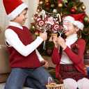 Jutom 6 Pcs Candy Cane Ornaments - Red, Green, White Stripes - Christmas Tree Decorations