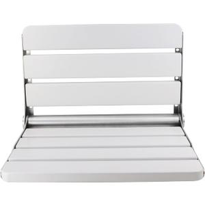 16 Inchs Foldable Shower Seat Wall Mounted, Folding Shower Seat for Adults, 400lbs Max Load for Inside Shower, Small Shower Spaces (White)