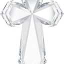 YWHL Clear Crystal Standing Cross Figurine Decor, Holy Cross Collectible Figurines Decoration, Religious Gifts for Women Men, Handmade Christian Easter Cross for Home Office