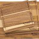 Indonesian Acacia Wood Cutting Board Set of 3 | Extra Thick 0.8 Wooden Chopping Boards with Deep Juice Grooves | FSC Certified | Warp-Resistant & Knife-Friendly | Large, Medium & Small