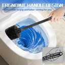 Toilet Brush and Holder 2 Pack with Long Handle - Non-Slip Grip Toilet Bowl Brush Set for Deep Cleaning Bathroom, Toilet Scrubber- Black