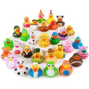 30 Pack Rubber Duck for Jeeps Ducking - 2.3 Inch Bulk Floater Duck for Kids - Baby Bath Toy Assortment - Party Favors, Birthdays, Bath Time, and More (30 Varieties) (Pack of 30)
