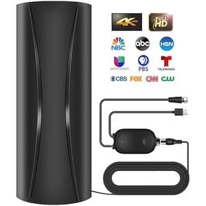 1600+ Miles Range TV Antenna Indoor, 2025 Upgraded Digital TV Antenna for Smart TV with Amplifier Signal Booster, Portable HD Antenna for TV Outdoor for Local Channels-Supports All TVs-36ft Coax Cable