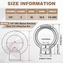 30 Pcs 1/4" UNC Marine Stainless Steel 316 Lifting Eye Nut Bulk Hardware Ring Shaped Eye Bolt for Engineering Construction and Industrial