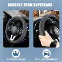 Black Suede Steering Wheel Cover, Breathable Non-Slip Sweat-Proof Wear-Resistant No Pilling, Warm in Winter and Cool in Summer, Universal 15 inch