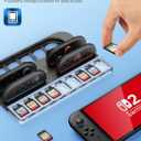 i-Blason Charging Dock Storage Base for Nintendo Switch 2 JoyCon Controllers [9 Game Card Slots] [Ambient Lighting] All-in-one Charging Station Storage Stand Organizer with USB Charging Cable (Black)