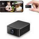 4K Hidden Camera, Wireless Mini Spy Camera with WiFi, Night Vision, Motion Detection Alerts, App Remote View, Rechargeable Battery, SD Card & Cloud Storage, Nanny Cam for Home, Office and Pets, Black