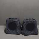 Victrola Outdoor Rock Speaker (Pair)  IPX4 Rechargeable Outdoor Bluetooth Speakers for Garden, Patio, Built for All Seasons, Wireless Music Streaming (Charcoal)