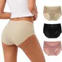 INNERSY Women's Seamless No Show Hipster Panties Invisible Light Underwear 3-Pack XL