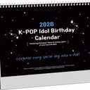 K-POP Idol Birthday & Debut Calendar 2026  13-Month Dual-Sided Desk Calendar (Work & Fan Mode) | Includes 50 Popular Idols Birthdays | Fanmade Collectible Gift for K-pop Lovers