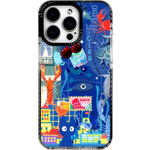 for iPhone 12 Pro Case Travel Adventure Collage Pattern Military Grade Drop Protection Voyage Slim TPU Cover with Camera Protection for Women Girls Men Boys Travel Lovers (BlueRome)