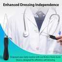 4pcs Button Hook Assist Device with Easy-Grip Handle for Shirts, Coats, Dresses - Ideal Button Aids for Arthritis & Limited Dexterity Black