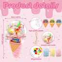 Thyle 24 Pcs Candy Containers for Party Favors Ice Cream Shaped Candy Boxes Bulk Cute Plastic Treat Containers for Cream Summer Gift Weddings Birthdays Home Party Supplies (Cool Summer)