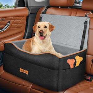 VavoPaw Dog Car Seat for Medium Dog, Dogs Booster Seat Under 50Lbs or 2 Small Dogs Washable, Pet Car Seats with  Safety Leash, Pets Sofa Bed Cushion Add Thick Sponge, Pet Cars Carrier for Travel