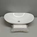 Davivy 24'' X 13.8'' Large Oval Vessel Sink with Pop Up Drain,Bathroom Vessel Sinks,Bathroom Sinks Above Counter,White Vessel Sink,Ceramic Vessel Sink,Oval Sink Bowls for Bathroom (Large)