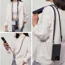 VICHUNHO Crossbody Phone Strap with 2 Tether Tabs, Adjustable Anti-Theft Cellphone Lanyard, iPhone Chain Leash Sling for Women Black