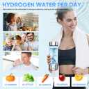 Upgraded Hydrogen Water Bottle, Hydrogen Water Machine -SPE & PEM, Portable Rechargeable aquahealth Hydrogen Water Bottle Generator, Portable Hydrogen Water Improve Water Quality in 3 Minutes(Silver)