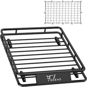 46" x 36" Roof Rack Basket with Net, 200 Lbs Capacity Cargo Rack