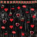 2 x Epakh 39 Pcs Cheetah Cherry Birthday Party Decorations Includes 24 Pieces Paper Cards Decor 13 Pcs Happy Birthday Banner 2 Foil Fringe Curtain Backdrop for Photo Prop Themed Party Supplies