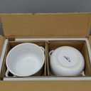 LE TAUCI Soup Bowls With Handles 28 oz, French Onion Soup Bowl for Chili, Beef Stew, Cereal, Ceramic Soup Crocks oven Safe, Microwave Dishwasher Safe - 5.5 inch, Set of 4, White