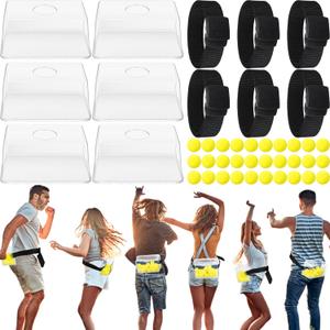Vinsot 6 Sets Baby Shower Games Bridal Funniest Baby Shower Play, Interactive Shaking Balls for Boy or Girl, Table Tennis Twerk Game (Yellow)
