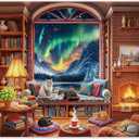 Artipuz 1000 Piece Puzzle for Adults - Nordic Aurora Cabin Jigsaw Puzzle, 27.6" x 19.7" Stress Relief & Cognitive Challenge, Ideal Mindfulness Gift for Family Game Night, Artistic Wall Decor