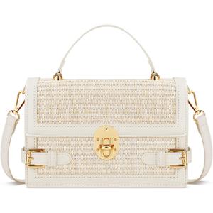 KKXIU Straw Purses for Women Summer Beach Shoulder Purse & Clutch Handbag, Woven Crossbody Bags for Women