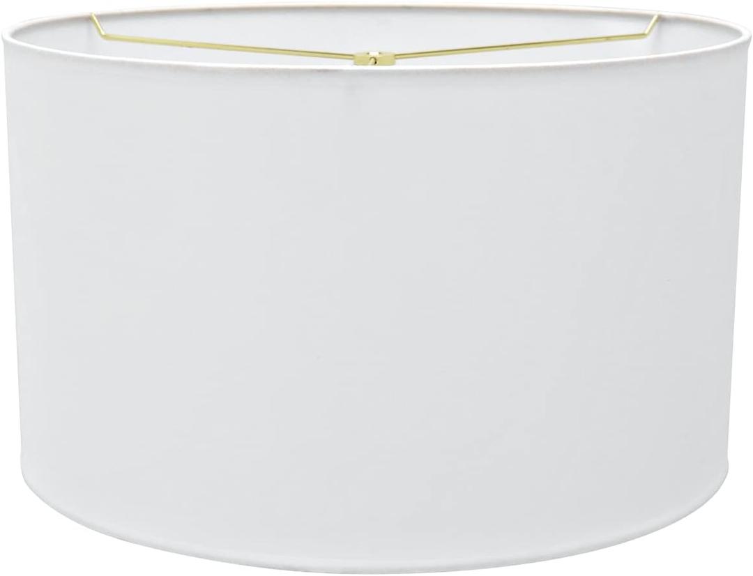 Aspen Creative 31007B Transitional Hardback Drum (Cylinder) Shape Spider Construction Lamp Shade in Off White, 17" Top x 17" Bottom x 10" Height