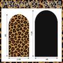 Chumia 2 Pcs Leopard Print Arch Covers Cheetah Backdrop Covers for Wedding Birthday Party Photography Decor, 2.6ft x 6ft and 4ft x 7.2ft(Black)