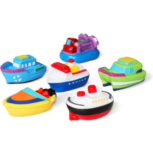 Bathtub Floating Bath Toys(6PCS),Baby Soft Bath Time Boat Toys,Bathtub Learning Water Toys and Bathroom Toys for Toddlers